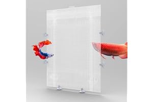 2 Pack Fish Tank Divider with Suction Cup, Aquarium Divider Plastic Cuttable Grid Plate for Juvenile Fish Separator DIY Desig