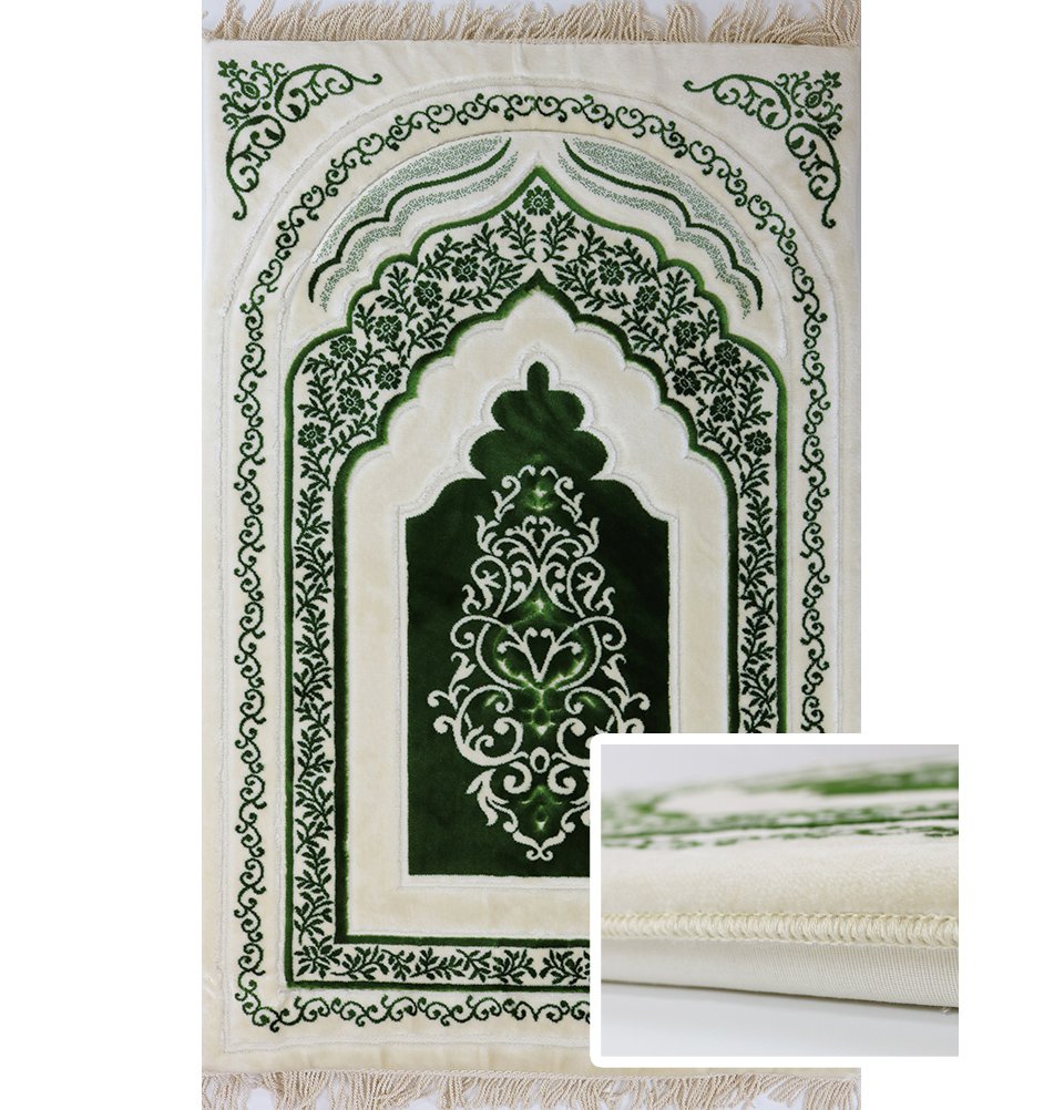 Orthopedic Padded Foam Cushion Muslim Prayer Rug Thick Velvet Islamic