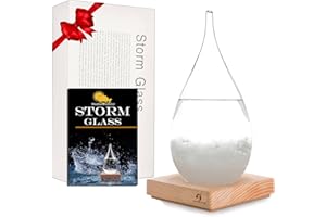 FUNOHYE Storm Glass Weather Station - Cloud Storm Crystal Weather Forecast Bottle |Water Drops for Home and Office | Creative Stylish Decorative Desktop Weather Predictor | Weather Instrument(X-Large)