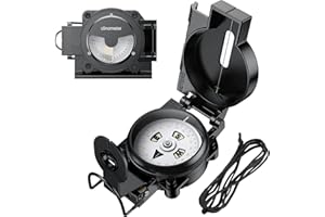 Anbte Hiking Compass with Clinometer, Strong Magnetic Intensity 3000 Gauss Professional Military Lensatic Compass Waterproof,
