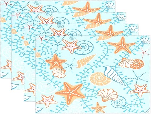 Amazon Com Light Blue Background With Seashells And Starfish Easy