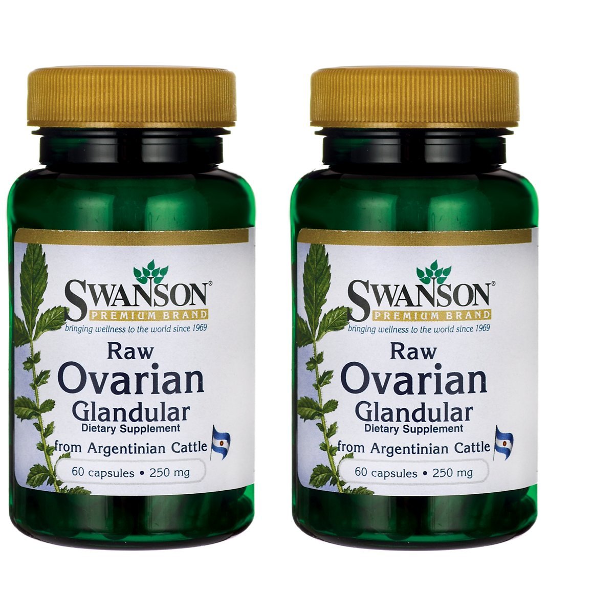 Swanson Premium Raw Ovarian Glandular 250mg (2 Bottles each of 60
