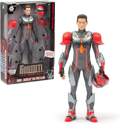Gormiti - Figura de 27 cm de Zane con Varias Piezas de Armadura, Gormiti de la Nueva Era, Armadura de Quitar y Poner, Brillantes con Acabados Metálicos, 9 Puntos de Articulación, Famosa (GRV03400)