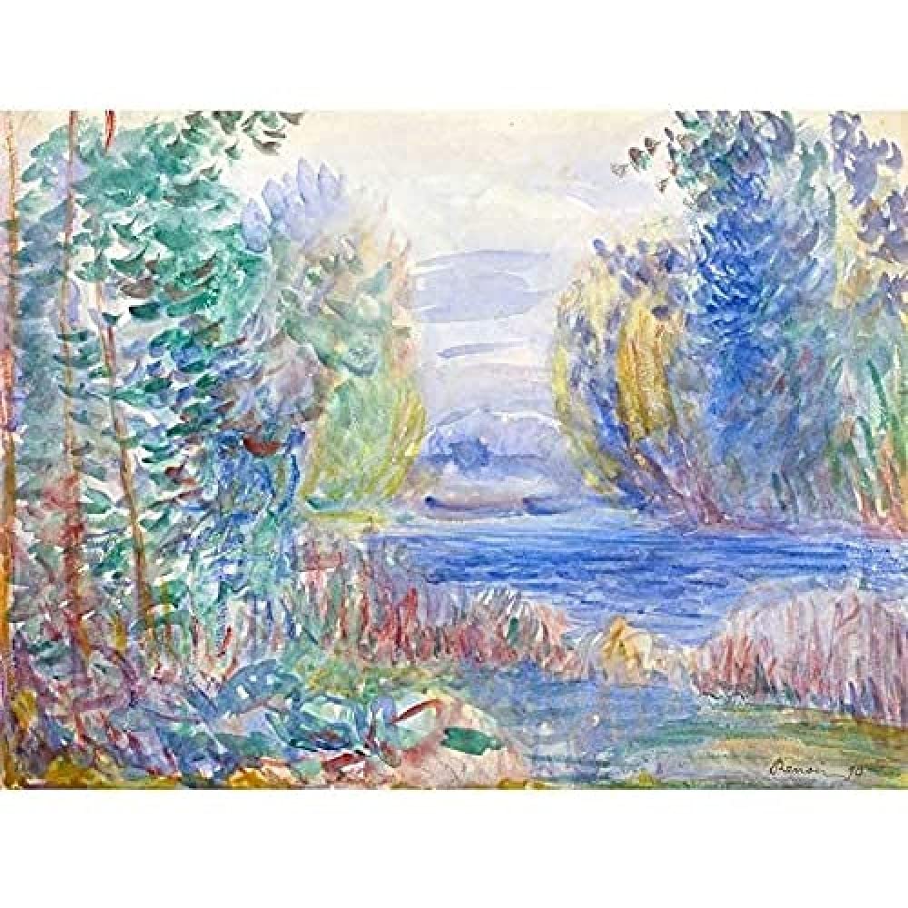 Renoir River Landscape 1890 Art Print Canvas Premium Wall Decor Poster Mural