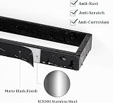 SAYAYO Hand Towel Holder Wall Mounted Black 20CM SUS304 Stainless Steel view 2