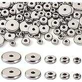 Craftdady 100Pcs 4-10mm Stainless Steel Flat Round Spacer Beads Rondelle Coin Disc Heishi Metal Bead Spacers for Crafts DIY Bracelet Necklace Jewelry Making Finding