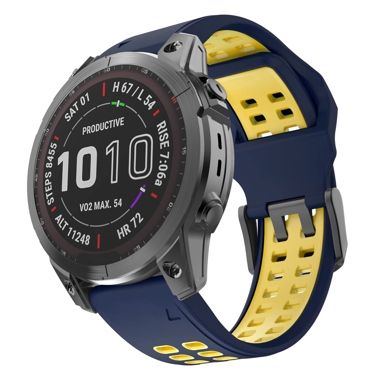ISABAKE Watch Strap for Fenix 7/Fenix 5/5 Plus/Fenix 6/6 Pro, 22mm QuickFit Silicone Replacement Band for Approach S60