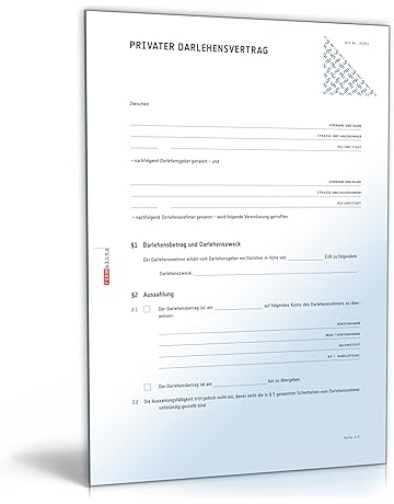 Privater Darlehensvertrag Pdf Kreditvertrag Zwischen Privatleuten Download Amazon De Software