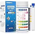 Aquarium Test Strips for Freshwater Fish: 7 in 1 Fish Tank Water Testing Kit for Aquarium Pond - Accurate Testing Nitrate Nitrite Hardness Free Chlorine pH Carbonate Total Alkalinity-100 Strips