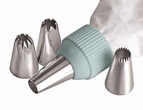 Jamie Oliver JB3820 Spritzbeutel, Baumwolle/Edelstahl, Blau, 50 x 26 x 4.5 cm