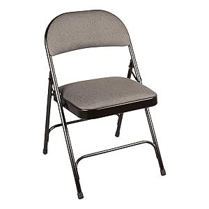 Norwood Commercial Furniture 6600 Series Folding Chair with Fabric Upholstered Seat and Back, Gray, NOR-SRO593-FBK-SO (Pack of 4)