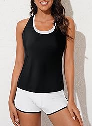 Aleumdr 3 Piece Athletic Tankini Swimsuits for
