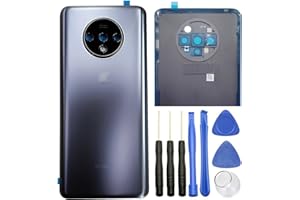 ubrokeifixit for OnePlus 7T Housing Rear Glass Back Door Cover Replacement/Adhesive for OnePlus 7T HD1900 HD1901 Dual SIM 6.55"(NOT for 7T Pro 6.67") (Silver(Back Glass Cover+Camera Lens))