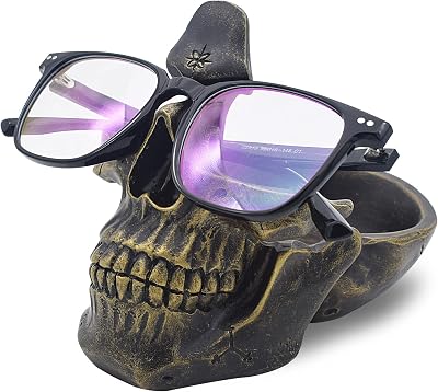 VIPbuy Skull Glasses Holder Stand Bronze Resin Shelf Organizer