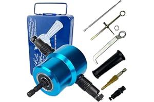 TR TOOLROCK Double Headed Sheet Metal Nibbler Cutter, Metal Nibbler Drill Attachment with Step Drill Bit, Straight Curve and Circle Cutting