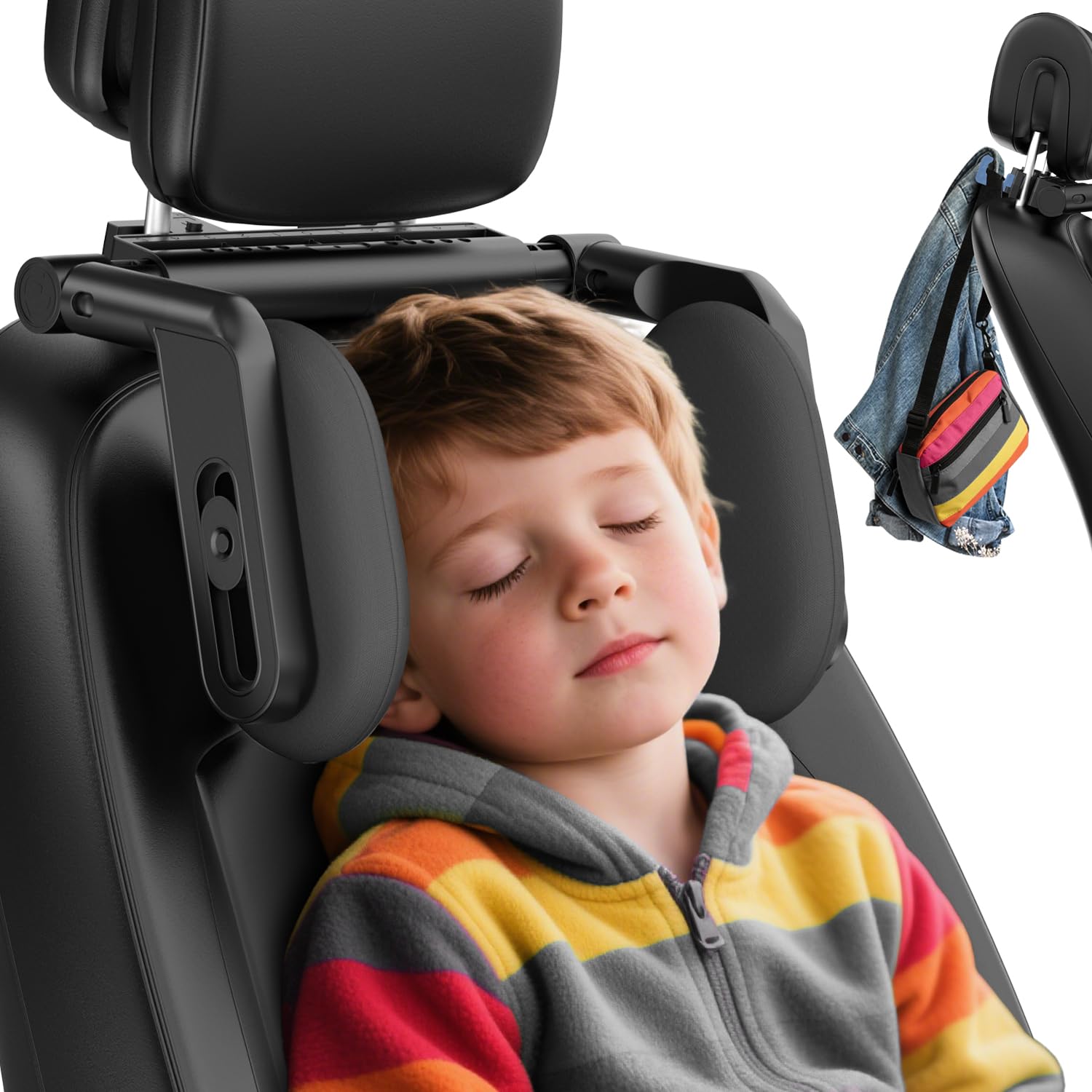 Photo 1 of Car Headrest Pillow, 4-Way Adjustable Car Headrest,Thickened Memory Foam Road Pal Headrest, Neck Support Pillow, U- Shaped Design, Travel Car Sleeping,Suitable for Kids and Adults