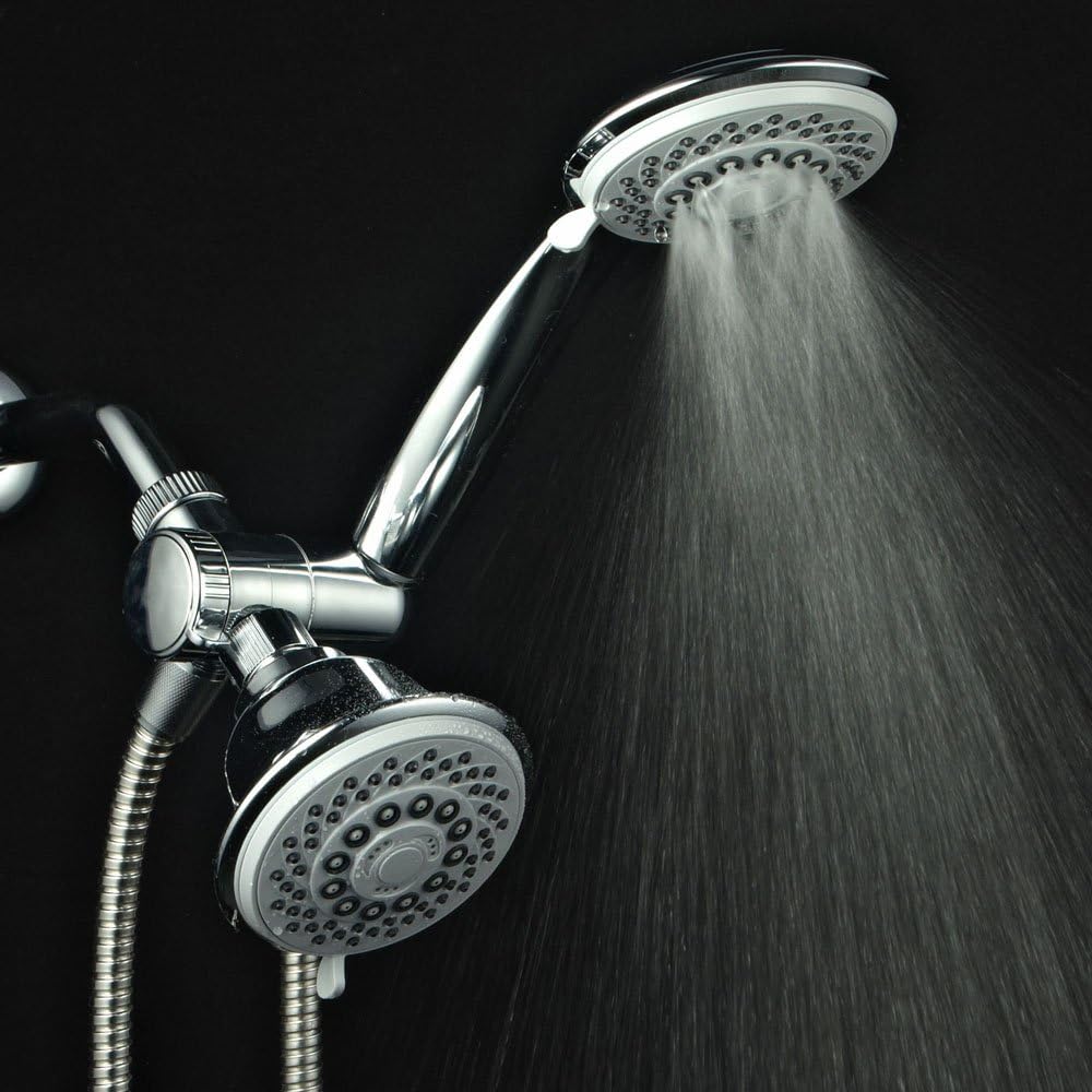 AquaStorm by HotelSpa 30-Setting SpiralFlo 3-Way HIGH PRESSURE Luxury Shower Head/Handheld Showerhead Combo with Water Saving Economy Mode/Chrome - - 