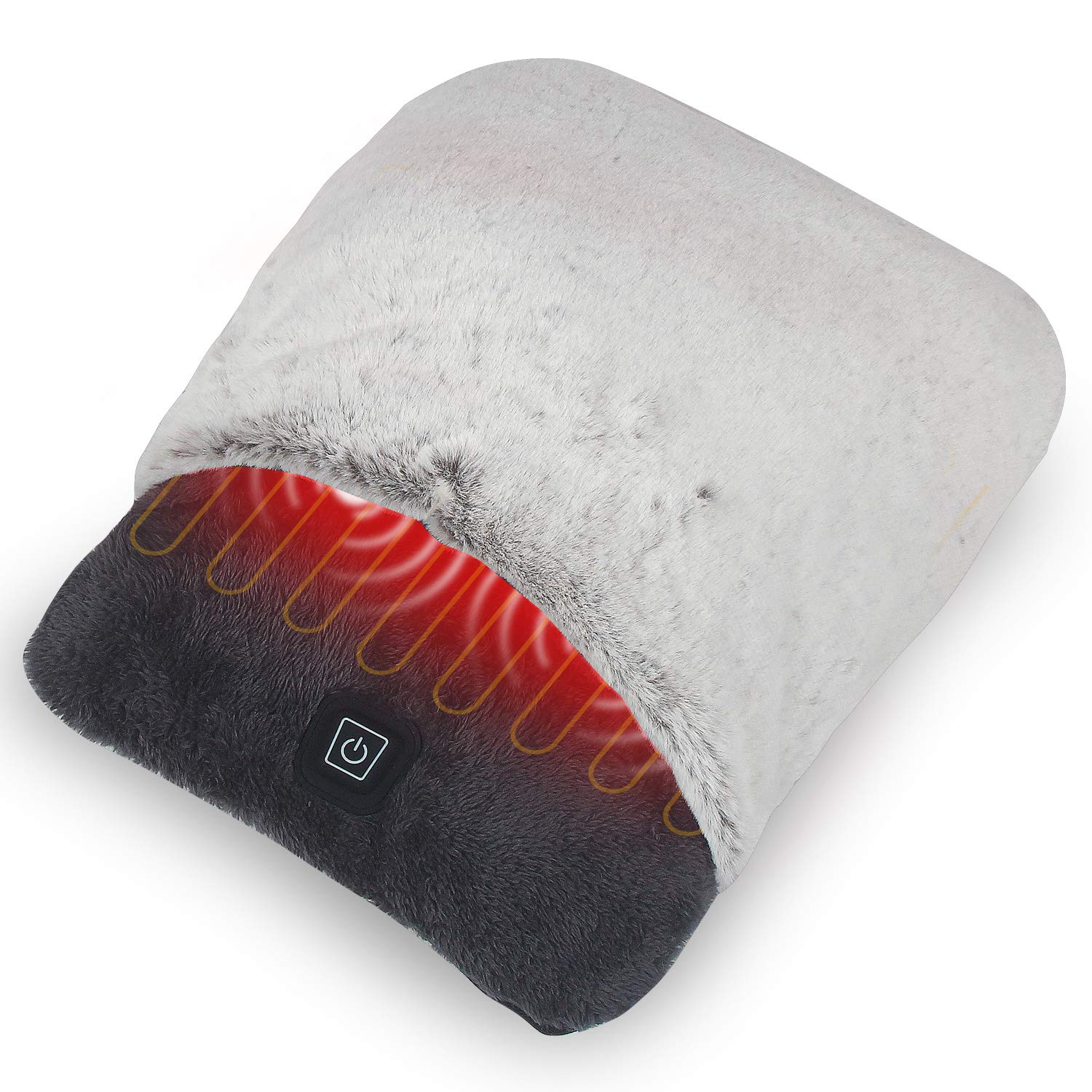 Electric Foot Warmer with Fast Heating,USB feet Warmers Heating Pad Ultra Soft Plush Fabric with 3 Settings,Durable Anti-Slip Sole,for Men and Women with Cold feet