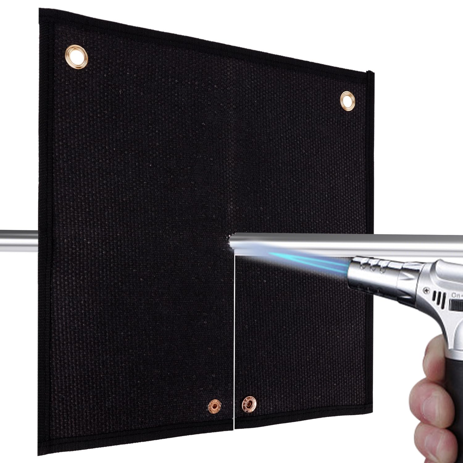 11.8x11.8 Inch Welding Blanket Fireproof, Hangable Heat Shield Mat 1800°F Heat Resistance Flame Protector Pad Welders Fire Retardant Blankets for Plumbing Brazing Soldering Supplies