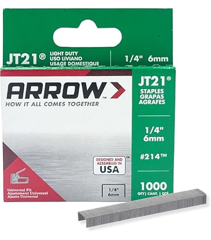 Paquet De 5000 Agrafes Arrow T50 – 6 Mm (1/4 Pouce), 4 X 1250, ARRT5014