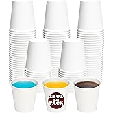 SLFxotro Coffee Cups 12 oz 50 Pack, Disposable Paper Cups 12 oz, White Paper Hot Coffee Cups Suitable for Party, Picnic, Travel, and Events-white