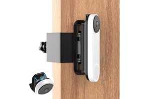 AgoKud Anti-Theft Video Doorbell Door Mount No Drill, Compatible With Google Nest Doorbell (battery), Adjustable (45° Left and Right) Doorbell Angle Mount, Doorbell Mount for Apartment Home Renters