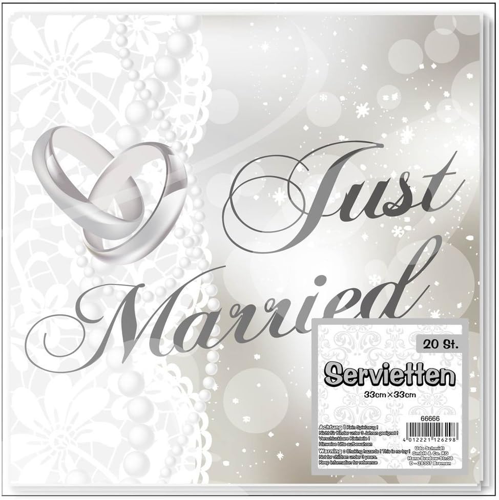 Udo Schmidt Serviettes Just Married Pack of 20