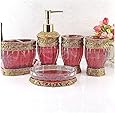 Amazon.com: Vintage Red Bathroom Accessories, 5Piece Bathroom ...