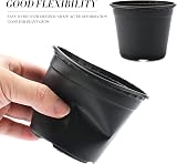 KINGLAKE 50Pcs 10 cm Black Plastic Plant Pots & 100 Pcs White Plant Labels view 3