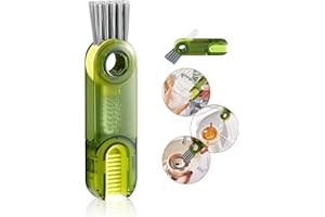 HIYNIAZ Water Bottle Brush, 1Pcs 3 in 1 Cup Lid Brush, Multifunctional Crevice Cleaning Brush, Mutipurpose Bottle Cleaning Tools, Tiny Silicone Cup Cleaner, Green Home Cleaning Tools