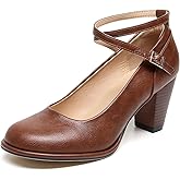 VenusCelia Women's X Strap Pump Heeled Shoe