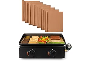 UNCO- Copper Grill Mats for Outdoor Grill, 13" x 15.8", 7 Pack, Nonstick Reusable Grilling Mats for Outdoor Grill, BPA and PFOA Free with PTFE-Fiberglass Coating