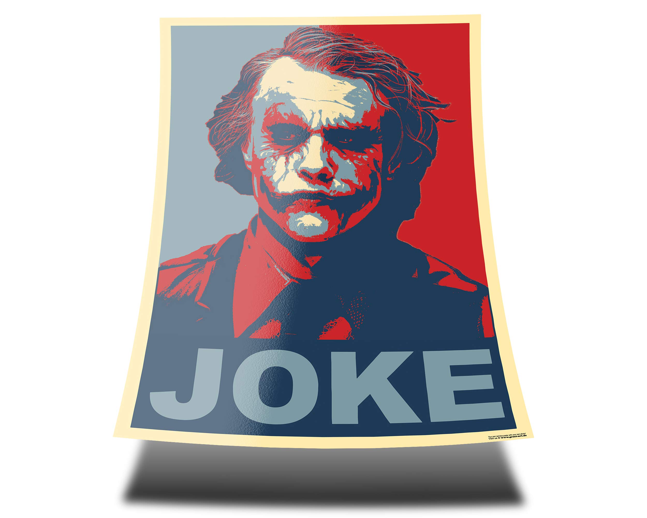 Great Art Red And Blue Poster Heath Ledger With The Lettering Of Joker 85 X 60cm