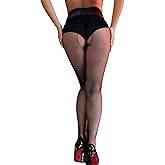 comeondear Black Fishnet Stockings Tights for Women | Plus Size Sexy High Waist Stockings Mesh Pantyhose for Party Night