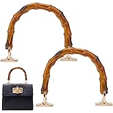 WADORN 2pcs Bamboo Handbag Handles, U-Shaped Imitation Bamboo Purse Bag Handles Replacement for Bag Making DIY Handmade Rattan Straw Bag Handles Decorative Handle with Metal Buckles, 6.2x4.3 Inch