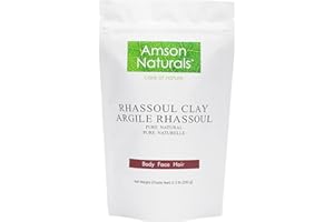 Rhassoul Clay 0.5 lb / 230g by Amson Naturals -100% Pure Natural from Morocco (Ghassoul Clay) Rhassoul clay powder for Hair, 