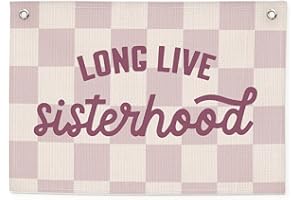 CEBTHN Girls Room Decor Sisters Make The Best Friends Cute Linen Hanging Banner Purple Banner for Toddler Playroom Wall Decor for Kids Bedroom Dorm Toddler Decorations Trendy Room 30x20 Inch