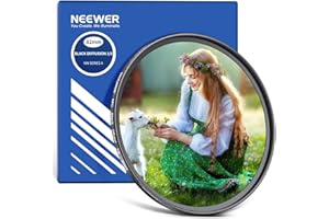 NEEWER 82mm Black Diffusion 1/8 Filter Soft Dreamy Cinematic Effect Filter Ultra Slim Water Repellent Scratch Resistant Optic