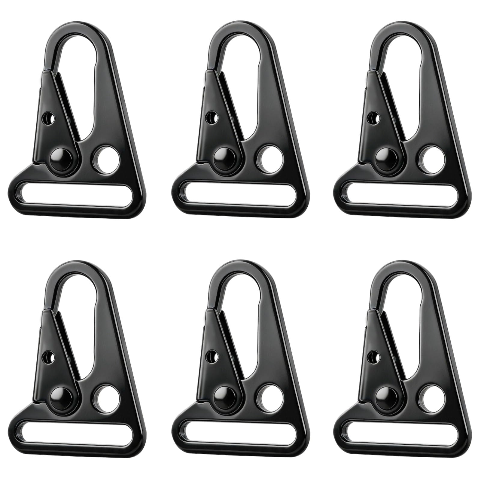 Azarxis Tactical Gear Clip Nylon Belt Webbing Metal Key Ring Holder Hanging Buckle Multi Purpose Durable Tactical Backpack Molle Clip for Backpack Bag Belt Camping Hiking Outdoor (32mm - Pack of 6)