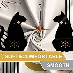 AWERT Boho Mid Century Shower Curtain Cute Cat