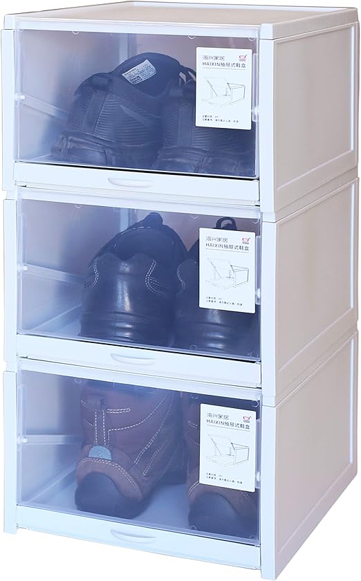 Amazon Com Jjmg Stackable Shoe Box Drawer Type Design Set Of 3