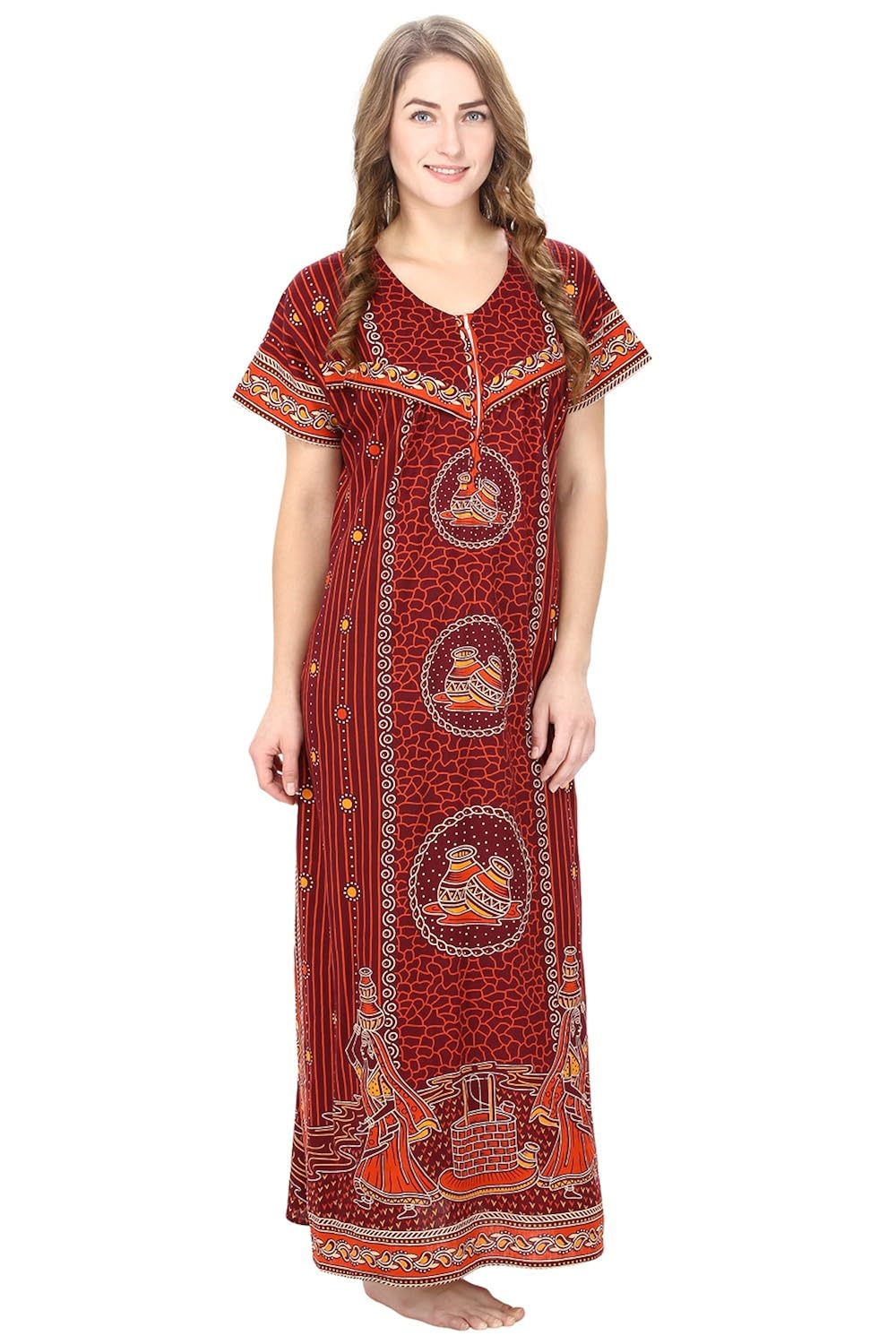 secret wish women's cotton maternity nighty