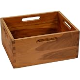 AquaTeak 10" Spa Large Teak Storage Bin | Durable, Water-Resistant Teak Construction, Indoor &amp; Outdoor Use