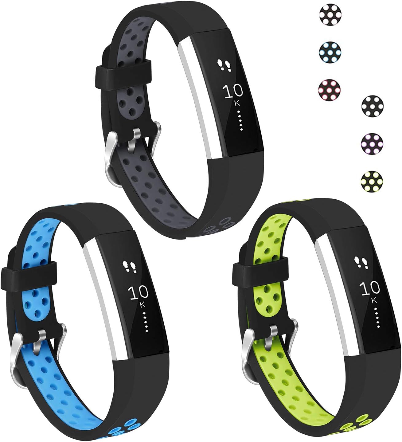 Jobese Compatible with Fitbit Alta HR Bands/Alta Bands/Ace, Soft Breathable Silicone Adjustable Replacement Wristbands Compatible with Fitbit Alta Bands for Women Men, Large Small