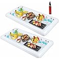Moon Boat 2PCS Inflatable Cooler Serving Bars Pool Party Coolers Food Holder Ice Tray for BBQs, Picnics,Buffets Indoor Outdoor Luau Supplies with Drain Plug