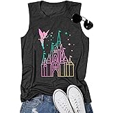 MNLYBABY Magical Tank Tops Women Magic Kingdom Tank Fairy Castle Tshirt Girls Trip Tee Family Vacation Shirt Tops