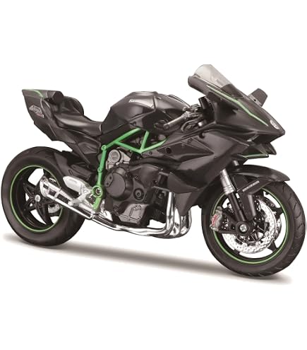 Reinscer - Motocicleta H2R De Aleación A Escala 1:12, Modelo Coleccionable Desmontable, Detalles Realistas En Negro, Ideal Para Regalar