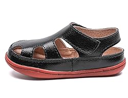 DADAWEN Boy's Girl's Leather Soft Closed Toe