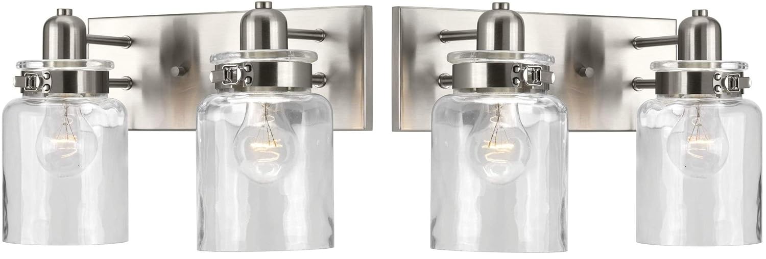 Progress Lighting Calhoun Brushed Nickel Two-Light Bath & Vanity (2-Light 2 Pack)