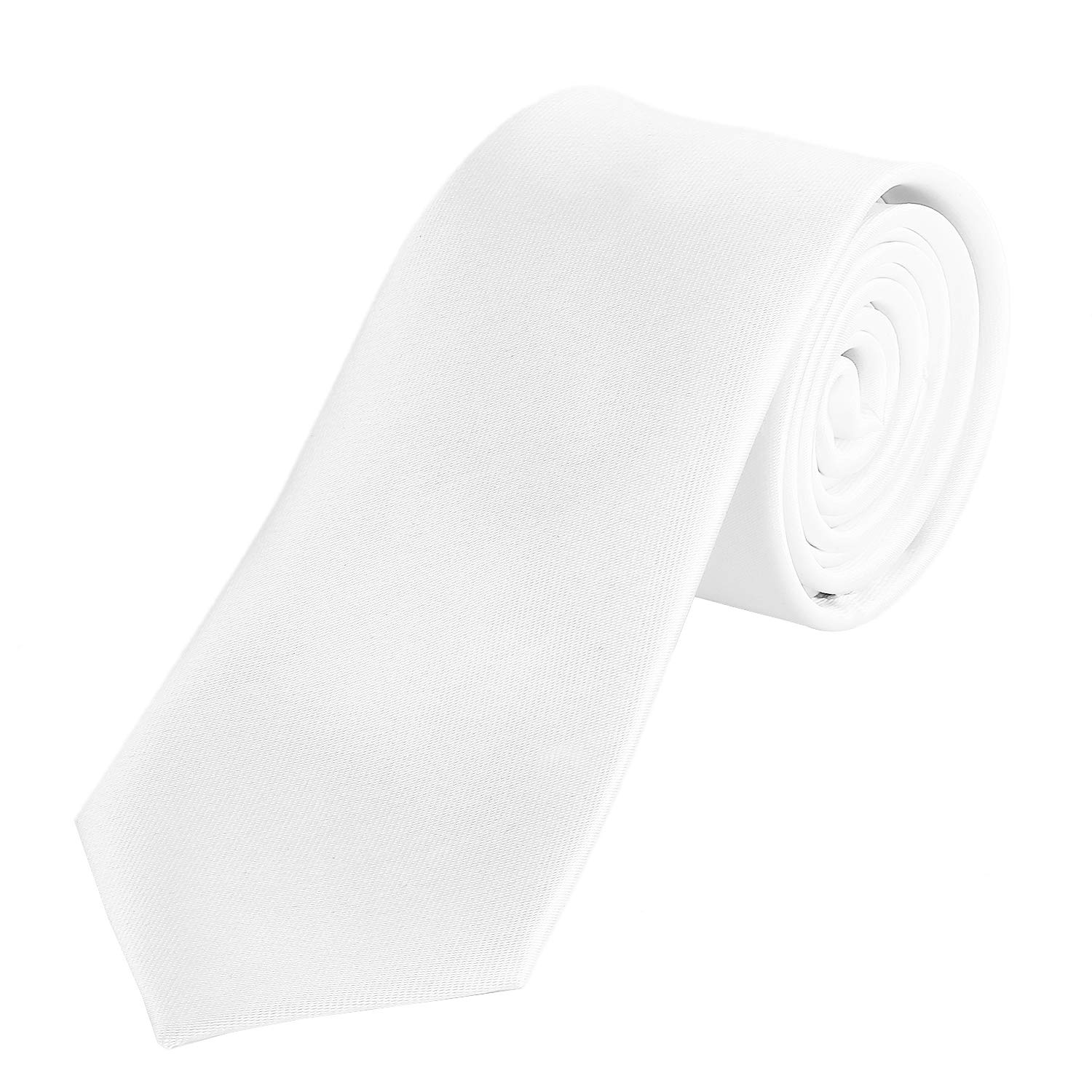 DonDon tie for men 7 cm classical handmade business tie white for the office or for festive events